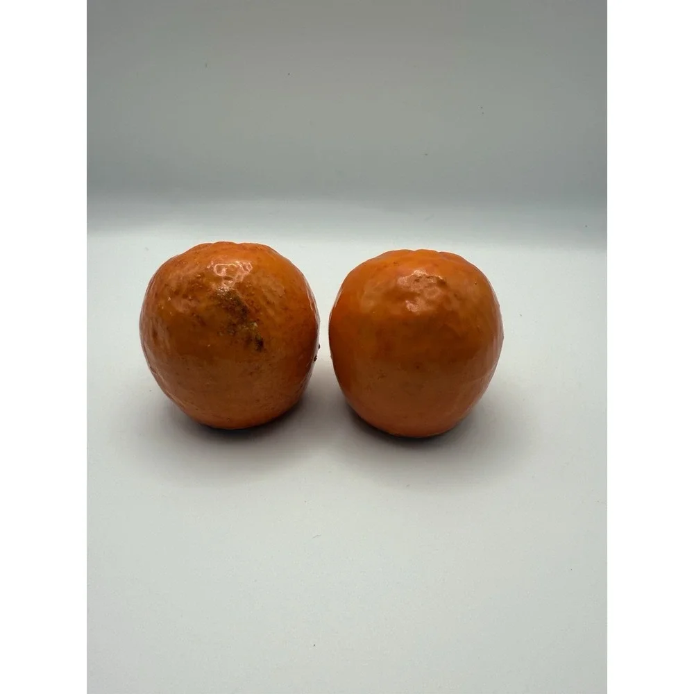 Set of Vintage Ceramic Oranges Fruit Figural Salt and Pepper‎ Shakers Japan
